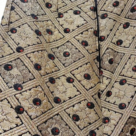 Vintage - Gold Silver Thread Jacquard Pattern Maxi Skirt - Picture 6 of 7